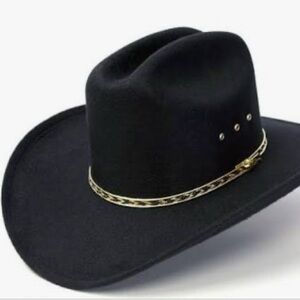 Elegant Black Western Hat with Gold Trim